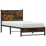 vidaXL Cadre de lit en métal sans matelas chêne fumé 90x190 cm