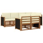 vidaXL Ensemble de canapé d'angle avec coussin 6 Pièces Naturel et Crème