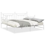 vidaXL Lit Daybed avec Matelas Trundle Blanc 107x203 cm Acier