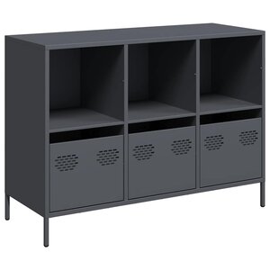 vidaXL Buffet anthracite 101 5x39x73 5 cm acier laminé à froid