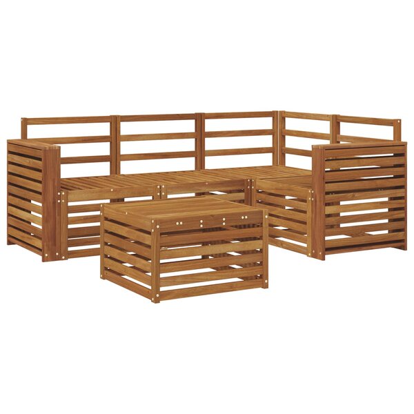 vidaXL Ensemble de canapés d'extérieur 5 Pièces Naturel