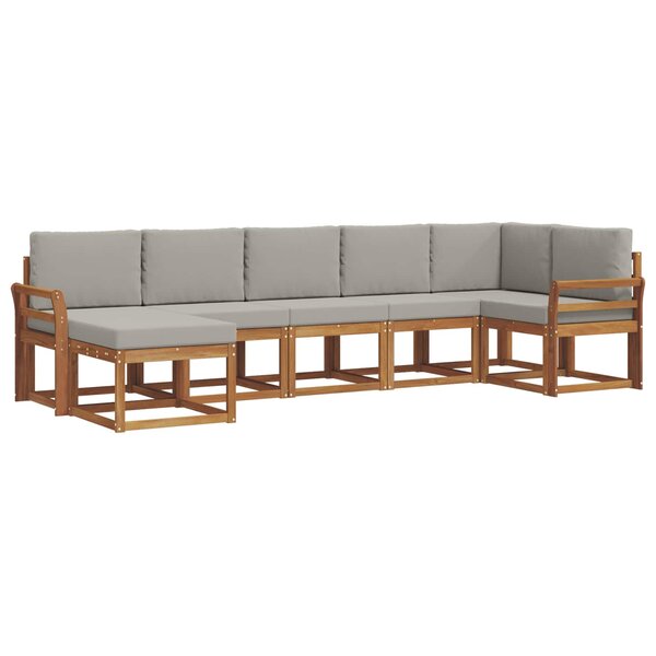 vidaXL Ensemble de canapés d'extérieur 7 Pièces Gris Naturel et Clair