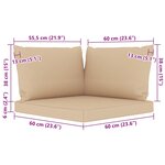 vidaXL Salon de jardin 5 Pièces avec coussins beige