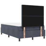 vidaXL Lit à ressorts avec matelas Gris foncé 120 x 200 cm Velours