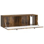 vidaXL Meuble TV mural Chêne fumé 98 x 31 x 30 cm Bois d'ingénierie