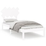 vidaXL Cadre de lit Blanc 90x200 cm Bois massif
