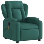 vidaXL Fauteuil de massage inclinable Vert foncé Tissu
