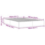 vidaXL Cadre de lit ottoman sans matelas marron foncé 140x190 cm tissu