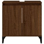 vidaXL Meuble d'évier chêne marron 58x33x60 cm bois d'ingénierie