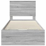 vidaXL Cadre de lit Gris Sonoma 90 x 200 cm Bois Ingénierie