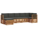 vidaXL Ensemble de canapés d'extérieur 7 pc Naturel et Anthracite