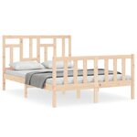 vidaXL Cadre de lit avec tête de lit 140x200 cm bois massif