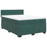 vidaXL Sommier à lattes de lit et matelas Vert foncé 160x200cm Velours