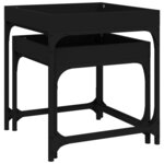 vidaXL Tables d'appoint 2 Pièces Noir Bois d'ingénierie