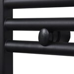 vidaXL Sèche-serviettes eau chaude à rails droits noir 600 x 1424 mm