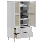 vidaXL Garde-robe SENJA aspect rotin blanc 90x55x175cm bois massif pin