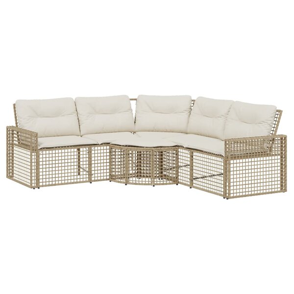 vidaXL Canapé de jardin et coussins et repose-pied en forme de L rotin