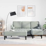 vidaXL Ensemble de Canapés 2 Pièces Gris clair 173 x 131 x 67 cm Velours