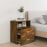 vidaXL Table de chevet Chêne fumé 50x32x60 cm
