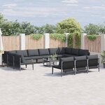 vidaXL Ensemble de canapé de jardin 13 Pièces Anthracite Acier