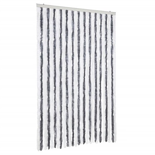 vidaXL Moustiquaire gris et blanc 118x220 cm chenille