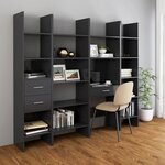 vidaXL Bibliothèque Gris 60x35x180 cm Bois d’ingénierie