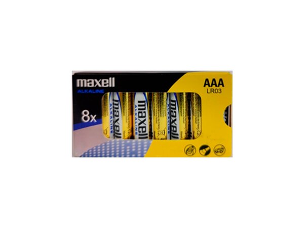 Maxell Lot de 8 piles alcalines LR03 AAA 1 5 V