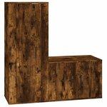 vidaXL Ensemble de meubles TV 2 Pièces Chêne fumé Bois d'ingénierie