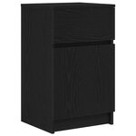 vidaXL Table de chevet noir 39x35x65 cm bois d’ingénierie