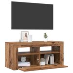 vidaXL Meuble TV avec lumières LED vieux bois bois d'ingénierie