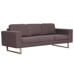 vidaXL Canapé à 3 places tissu taupe