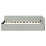 vidaXL Cadre de lit d'angle Autre Gris clair 90 x 190 cm