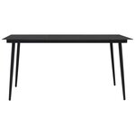 vidaXL Table à dîner de jardin Noir 150x80x74 cm Acier et verre