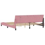 vidaXL Cadre de lit avec lumières LED rose 200x200 cm velours