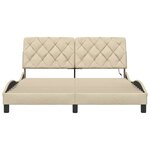 vidaXL Cadre de lit avec LED sans matelas crème 160x200 cm tissu