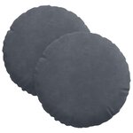 vidaXL Coussins de siège 2 Pièces Gris foncé Ø 40 x 13 cm Velours