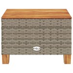 vidaXL Table de jardin gris 55x55x36 cm résine tressée et bois acacia