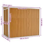 vidaXL Abri de jardin mural Marron 118x194x178 cm Métal galvanisé
