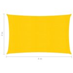 Vidaxl voile d'ombrage 160 g/m² jaune 2x4 m pehd