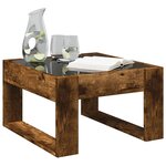 vidaXL Table basse avec LED infini chêne fumé 50x53x30 cm