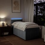 vidaXL Sommier à lattes de lit et matelas Gris clair 90x190 cm Tissu