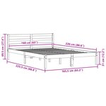 vidaXL Cadre de Lit avec Tête de Lit Blanc 160x220 cm Bois Massif de Pin