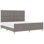 vidaXL Cadre de lit avec tête de lit Taupe 180 x 200 cm tissu
