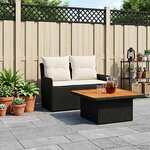 vidaXL Canapé de jardin avec accoudoirs et table relevable 2 Pièce