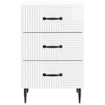 vidaXL Cabinet de chevet avec tiroir Blanc brillant 43 x 41 x 66 5 cm