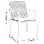 vidaXL Chaises de jardin avec coussins lot de 2 noir 56x59x84 cm rotin