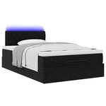 vidaXL Lit ottoman avec matelas et LED noir 120x190 cm velours