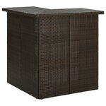 vidaXL Meuble de bar de jardin 4 Pièces et coussins Résine tressée Marron