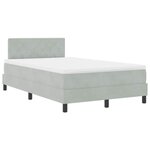 Lit à sommier avec matelas et lumière LED Gris clair 120x200 cm Velours