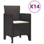 vidaXL Ensemble de salle à manger pour jardin 15 Pièces Marron
